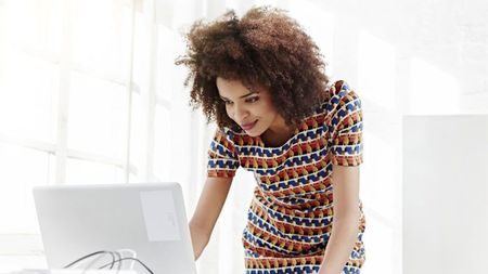 Woman using laptop