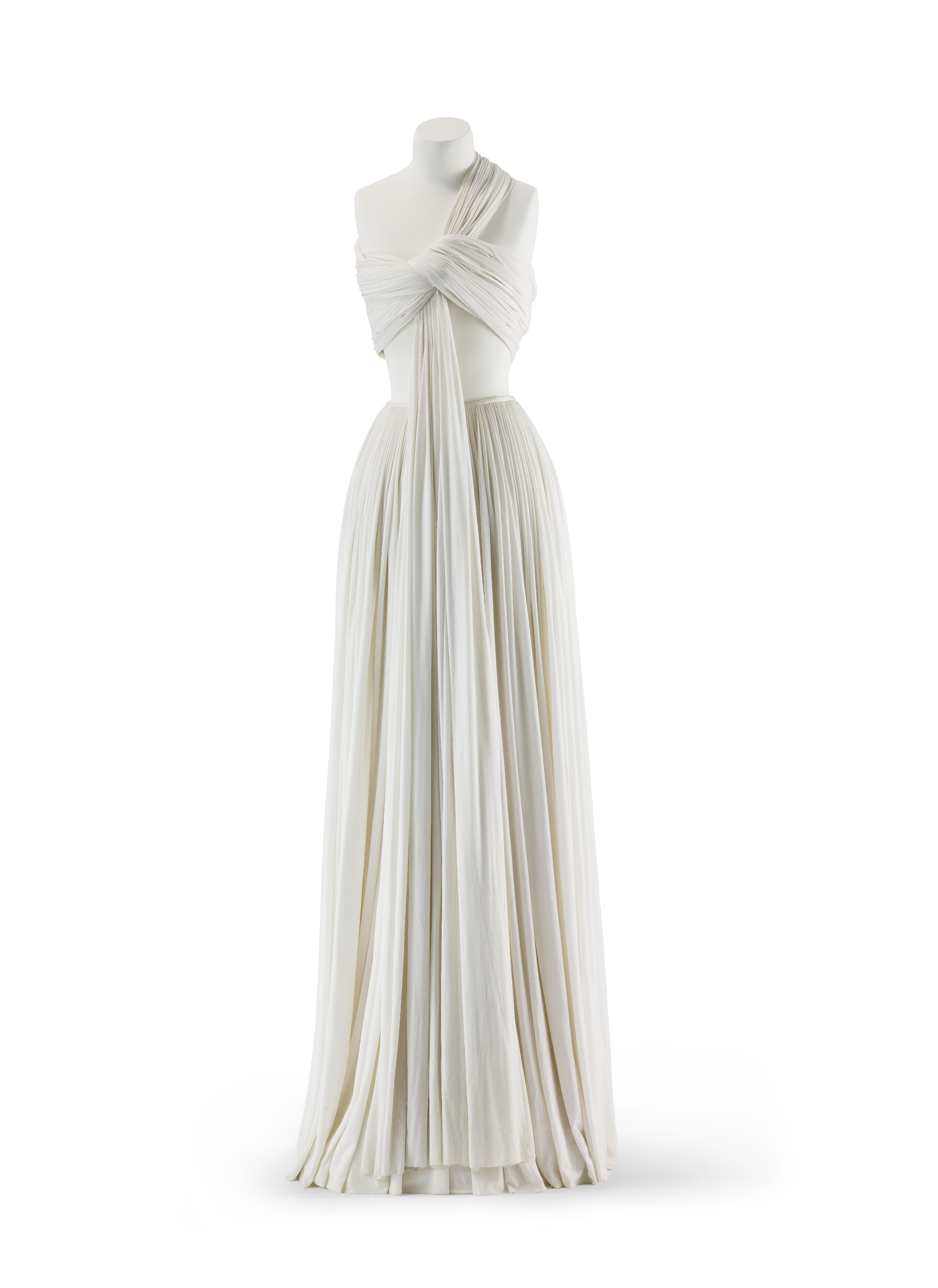 Alix Gr&amp;egrave;s, Two-piece white evening dress, Paris, circa 1975.