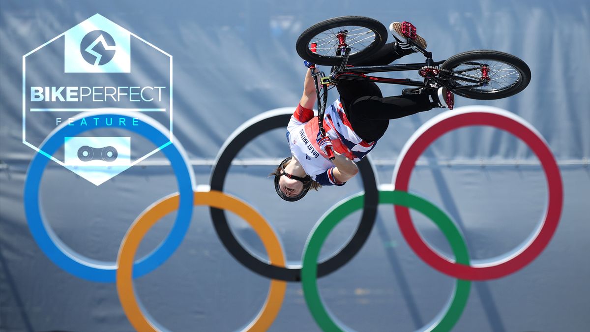 Charlotte Worthington of Team Great Britain competes in the during the Women&#039;s Park Final, run 2 of the BMX Freestyle on day nine of the Tokyo 2020 Olympic Games at Ariake Urban Sports Park