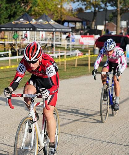 Andrew Watson (Norco Factory Team) on the pavement with one lap to go.