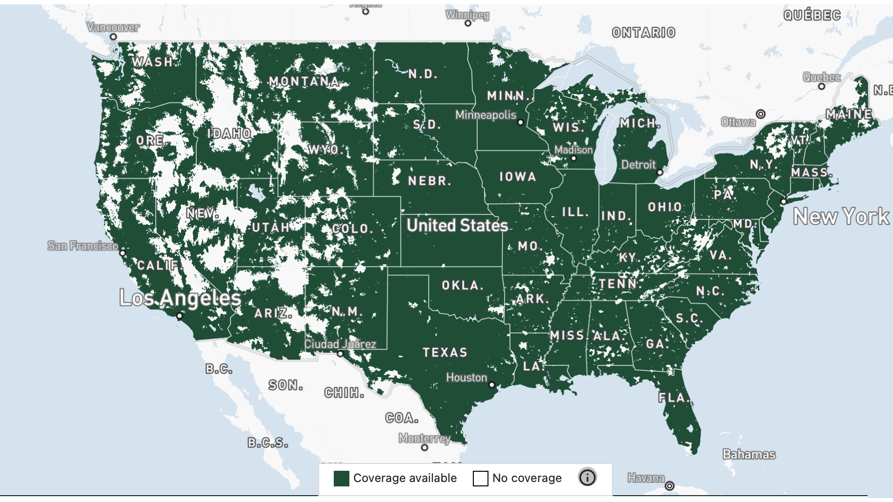 Tello coverage map as of October 2025