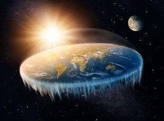 Flat-Earthers believe that the Earth is a flat disc ringed by an ice wall.