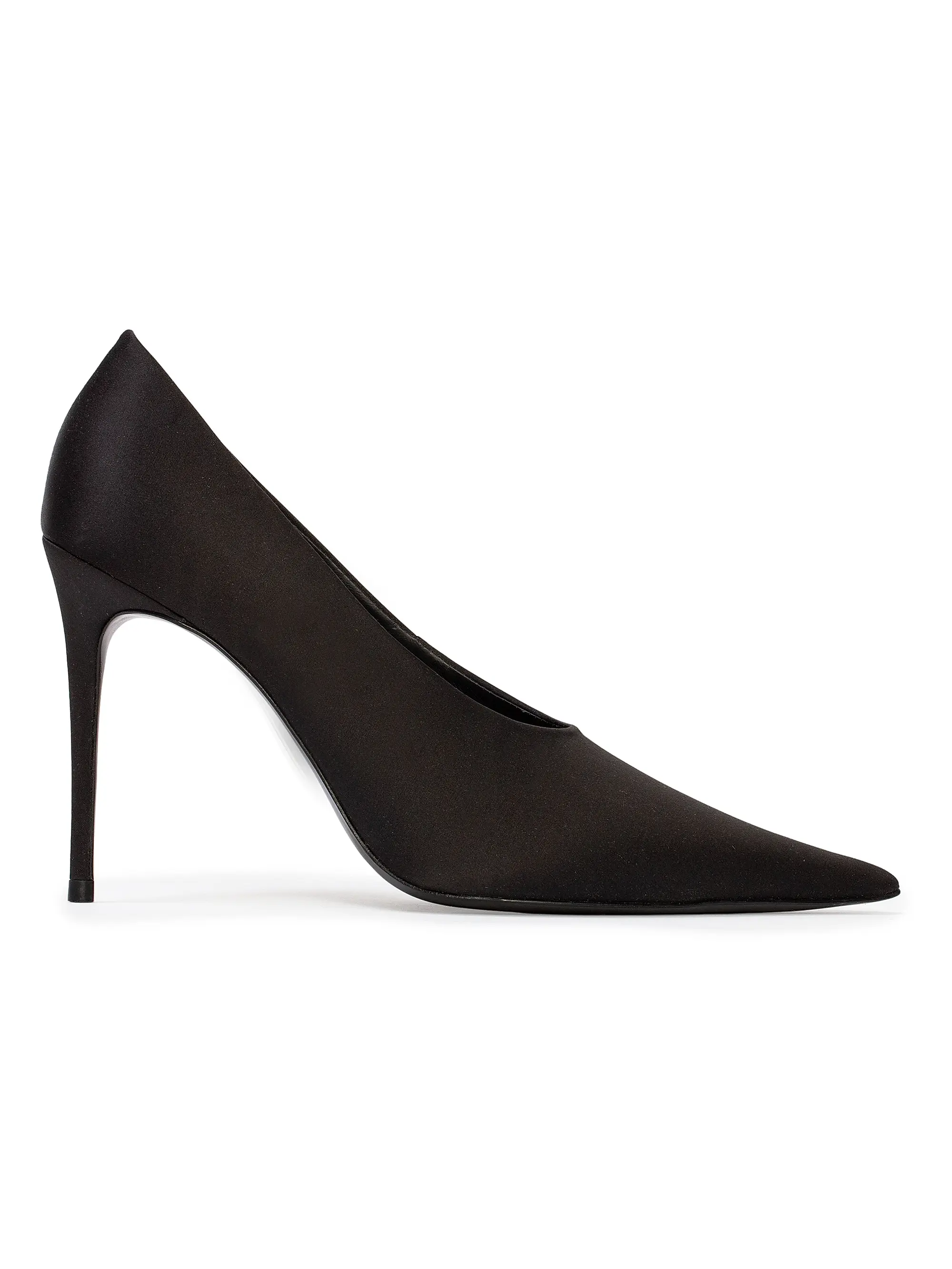 Black Suede Studio Jona 100MM Satin Pumps