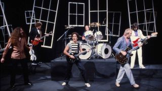 Kansas filming the video for Play The Game Tonight, 1982