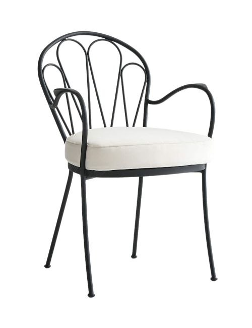 Galleria Metal Outdoor Dining Armchair with Cushion