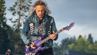 Kirk Hammett performs with Metallica at Granåsen on July 13, 2019 in Trondheim, Norway