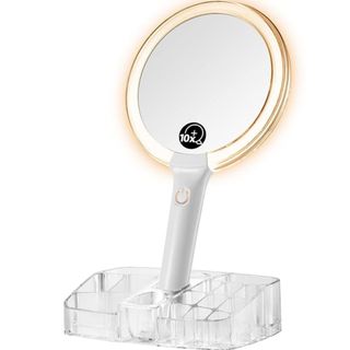 Omiro Handheld Magnifying Mirror with Light and Storage