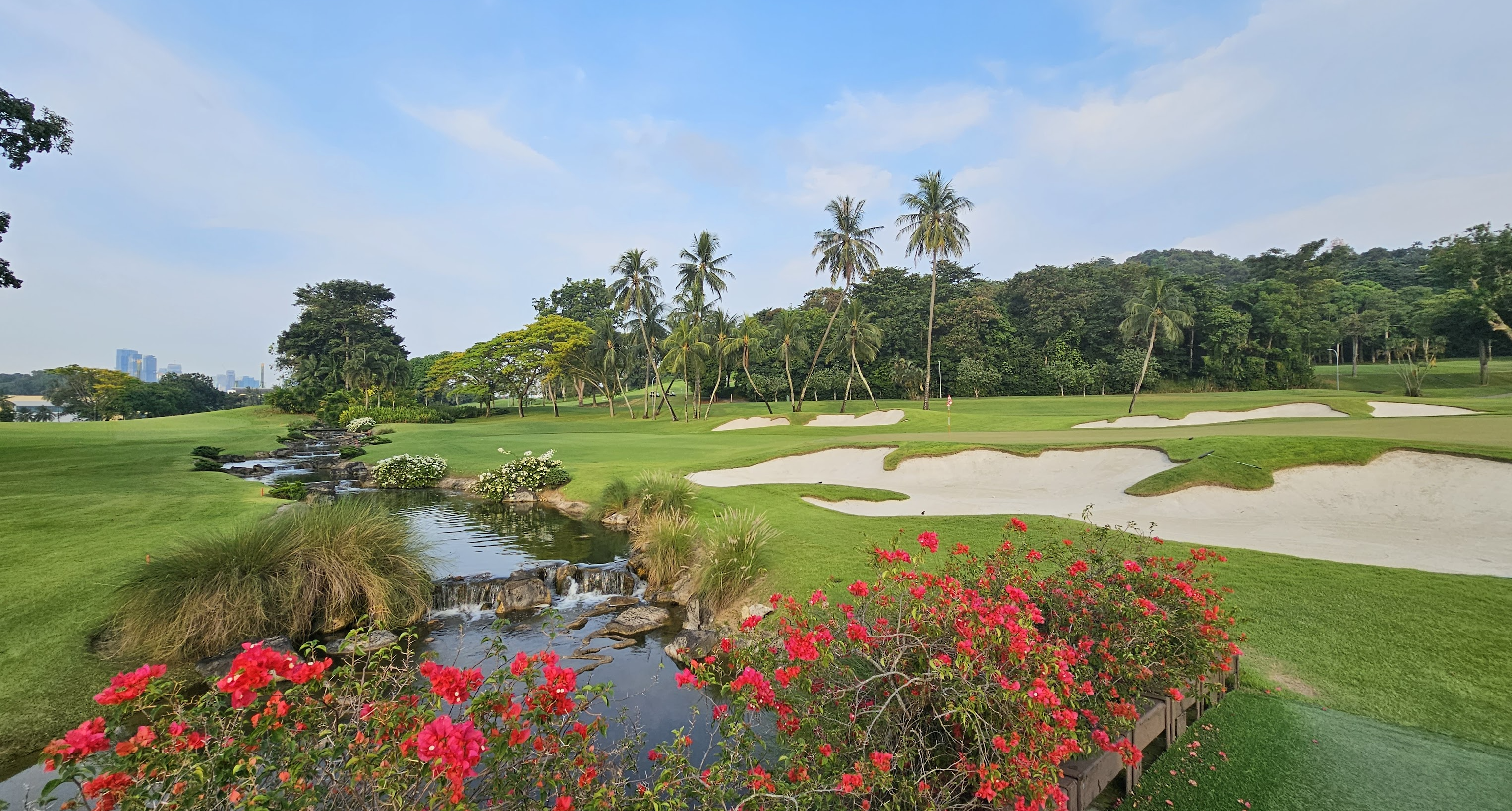 Looking back down the 16th hole on the Serapong Course at Sentosa Golf Club