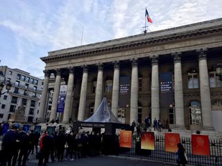 Picture outside the Paris stock exchange where the Orange Business Summit was held
