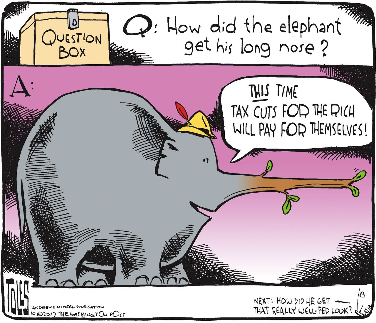 Political cartoon U.S. GOP tax reform