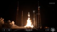 A SpaceX Falcon 9 rocket launches the EchoStar XXV TV satellite from Florida on March 10, 2026.