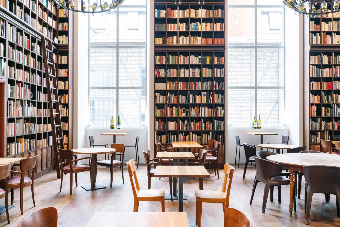 The library at B2 Hotel in Z&amp;uuml;rich