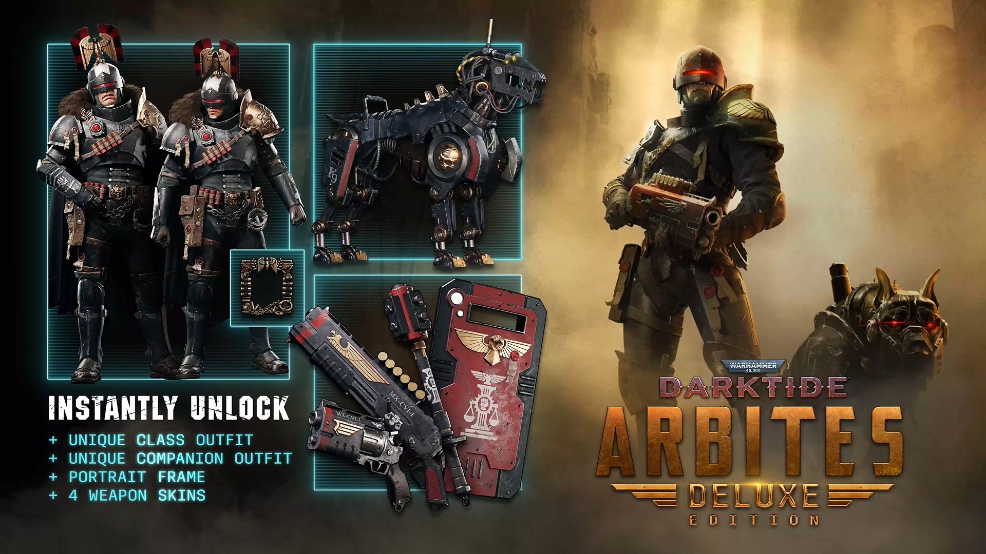 Banner of the Deluxe Edition content for Warhammer 40,000: Darktide's Arbites DLC