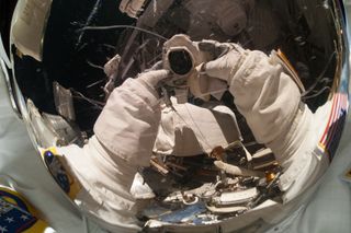 Rick Mastracchio on Spacewalk to Replace Relay Box on ISS