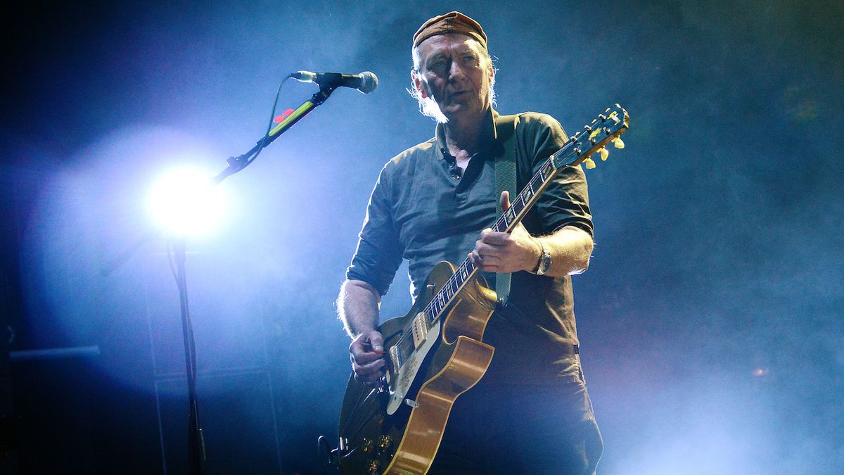 Guitarist Kevin &#039;Geordie&#039; Walker of Killing Joke performs at Hammersmith Apollo on April 09, 2022 in London, England. 