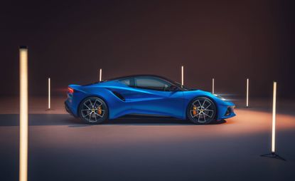 A blue Lotus Emira, 2022.