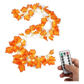 Fall leaf fairy light string with remote