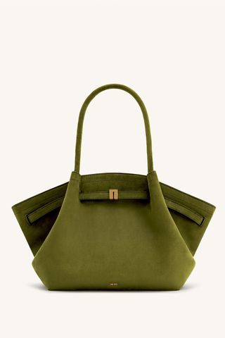 JW PEI Hana Medium Faux Suede Tote Bag - Dark Olive