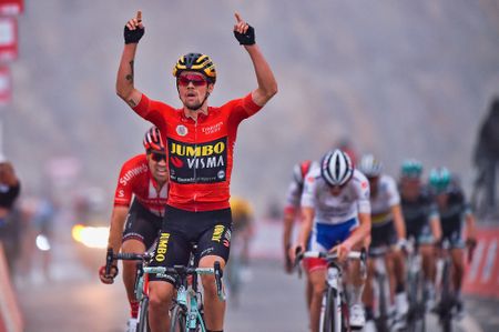 Primoz Roglic (Jumbo-Visma) celebrates his stage victory