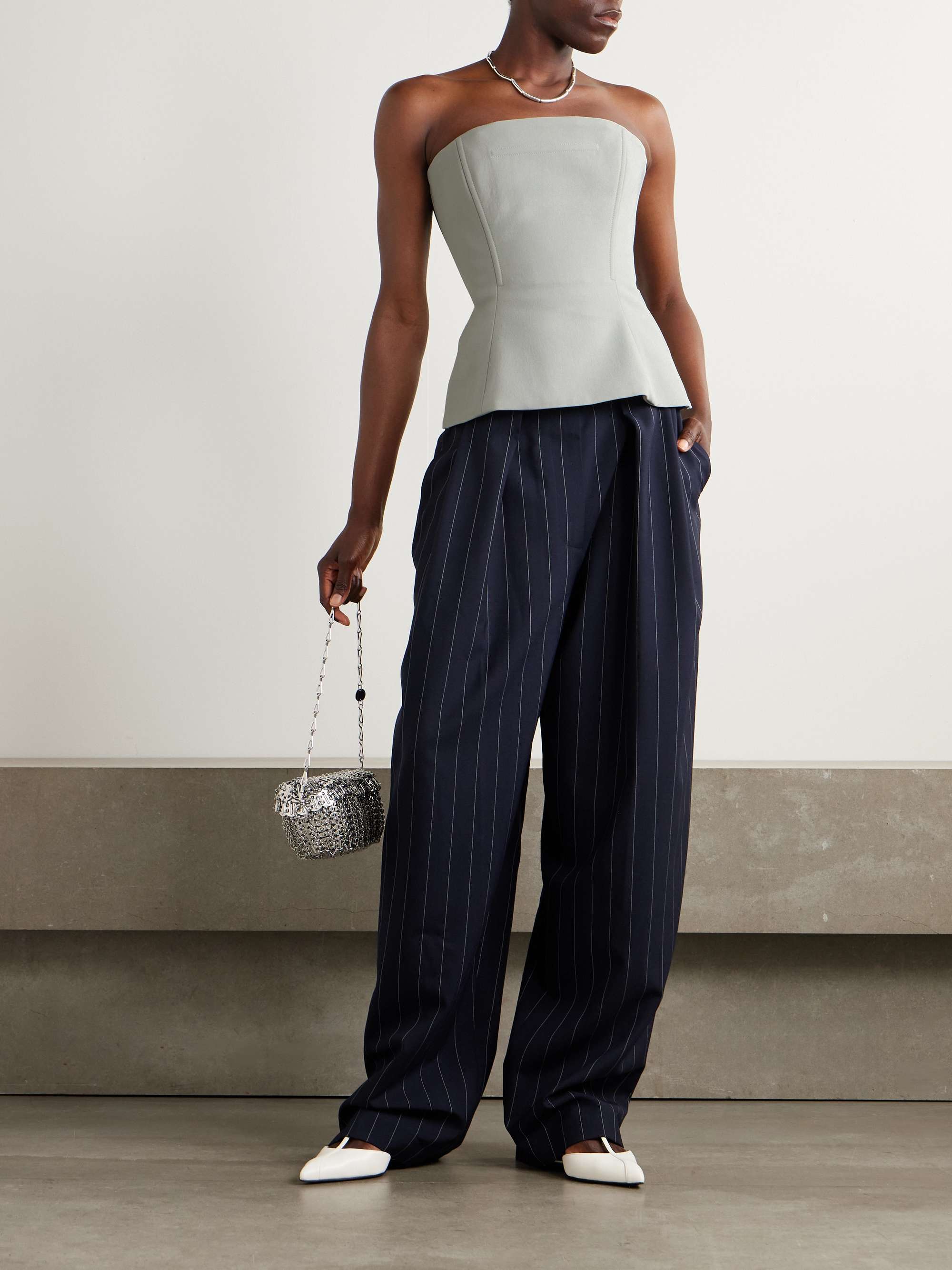 Strapless Twill Bustier Top