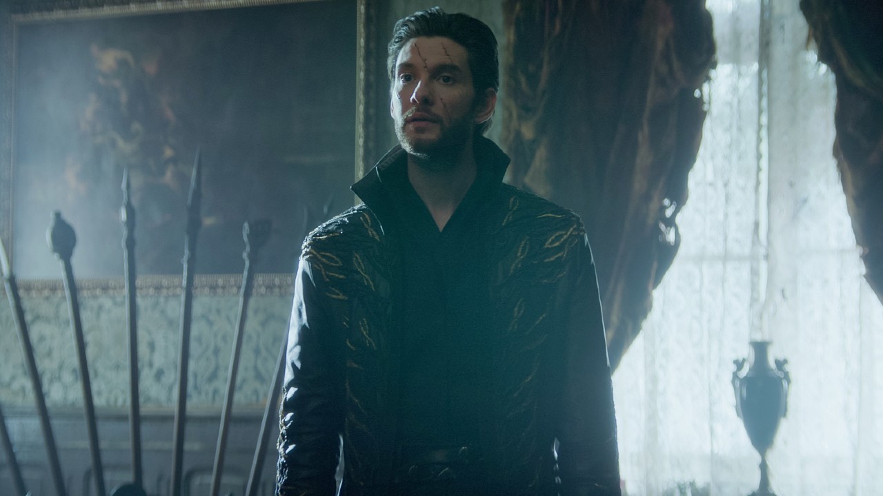 Ben Barnes as The Darkling looking forward in Season 2 of Shadow and Bone. 