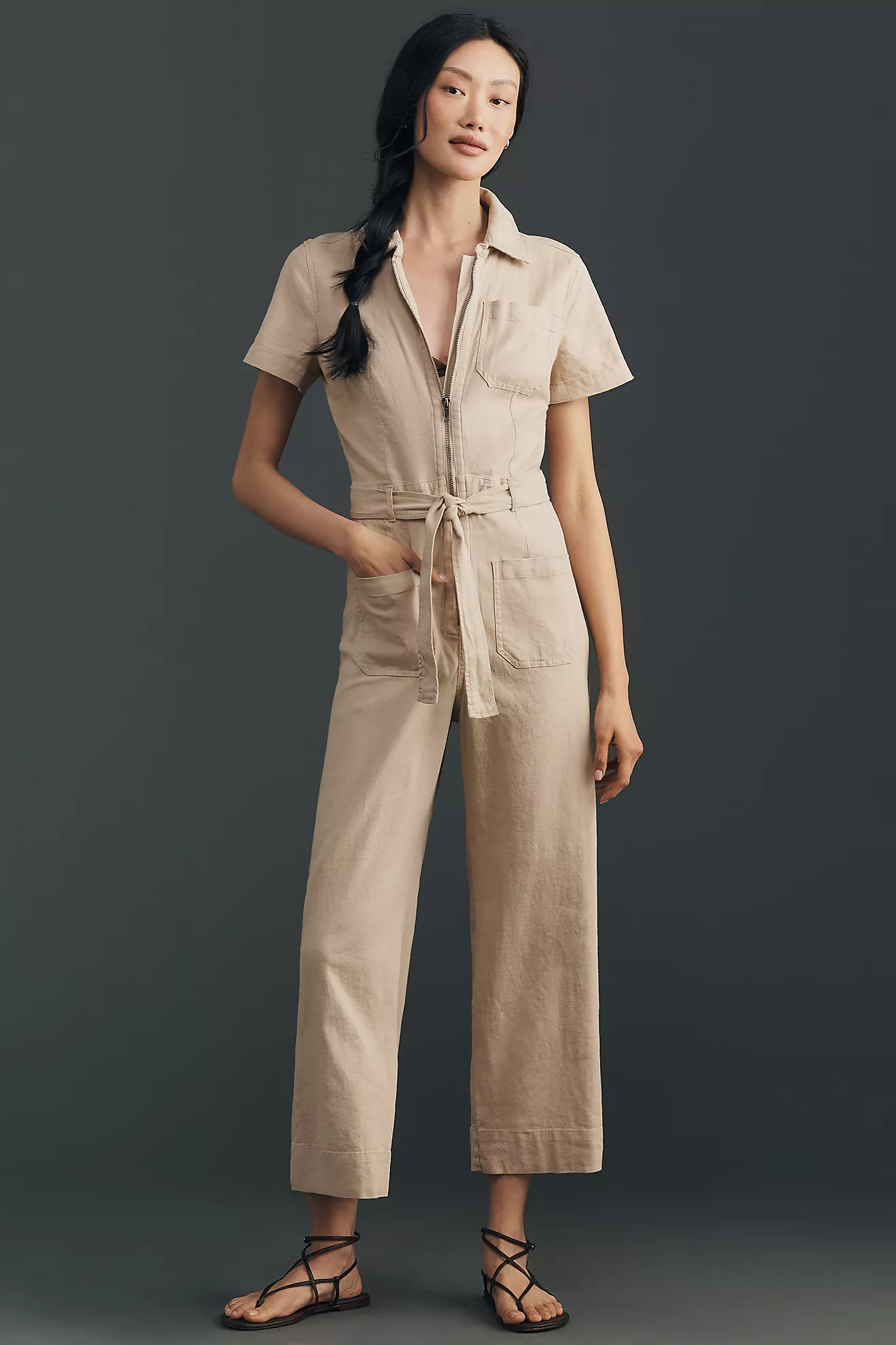 Maeve, Colette Linen Stretch Jumpsuit