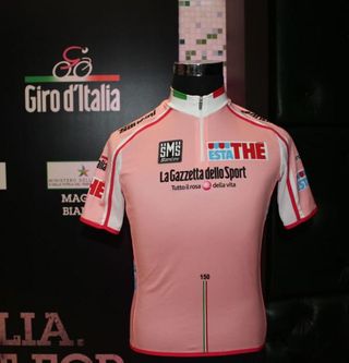 The newly-designed maglia rosa for the 2011 Giro d'Italia.