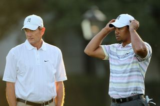 Haney with Woods at the Masters