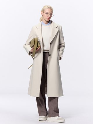 Gu, Cozy Melton Tailored Coat