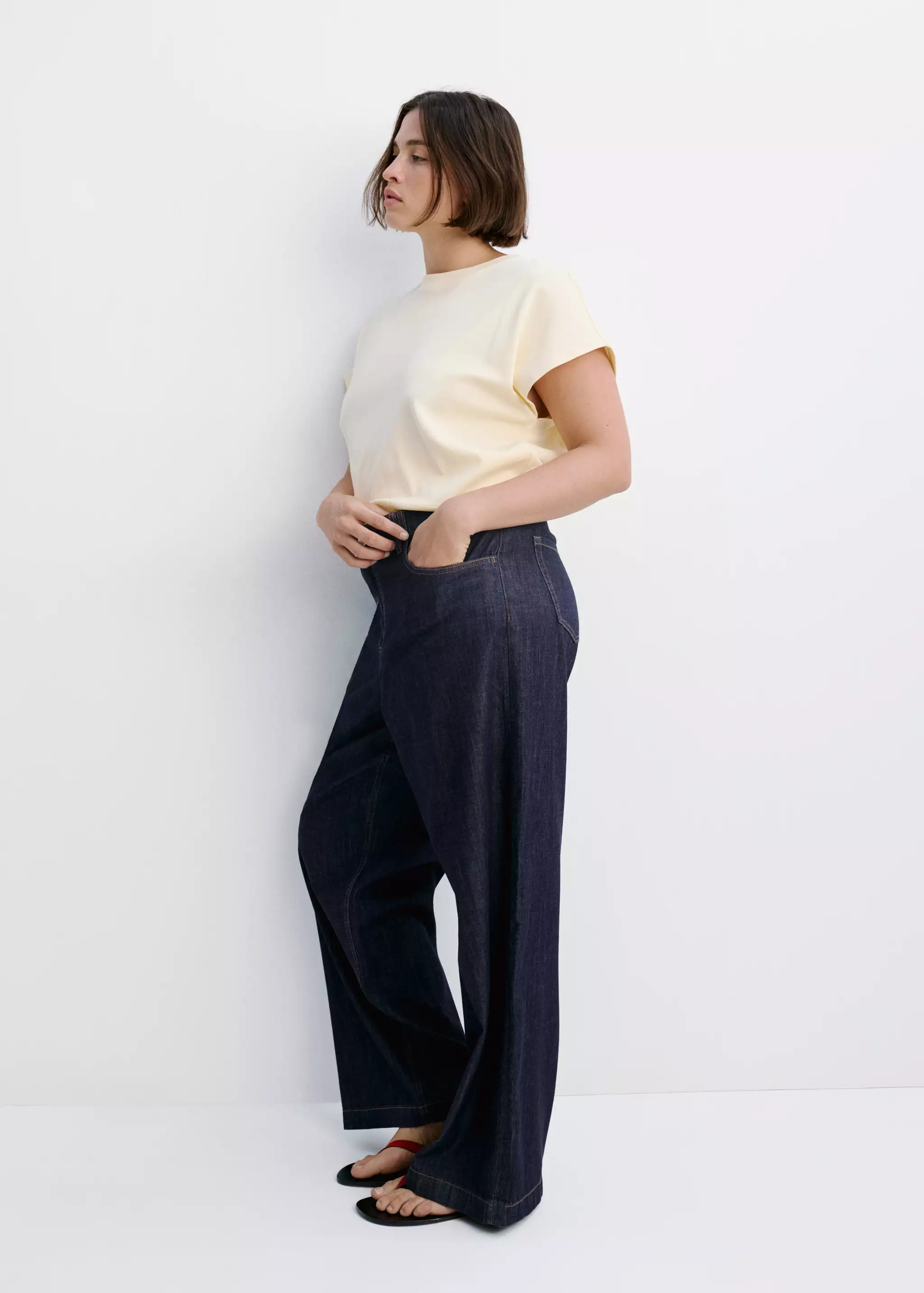 Wide Leg Rinse-Wash Jeans - Women | Mango United Kingdom
