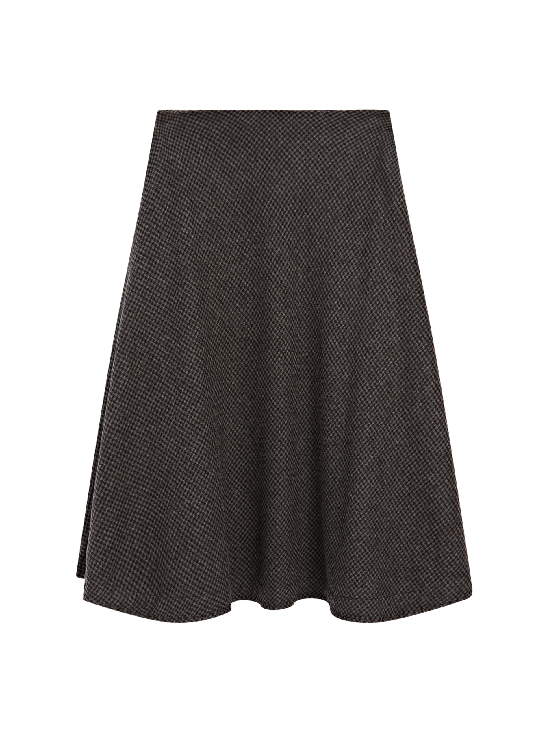 Gingham Flared Midi Skirt