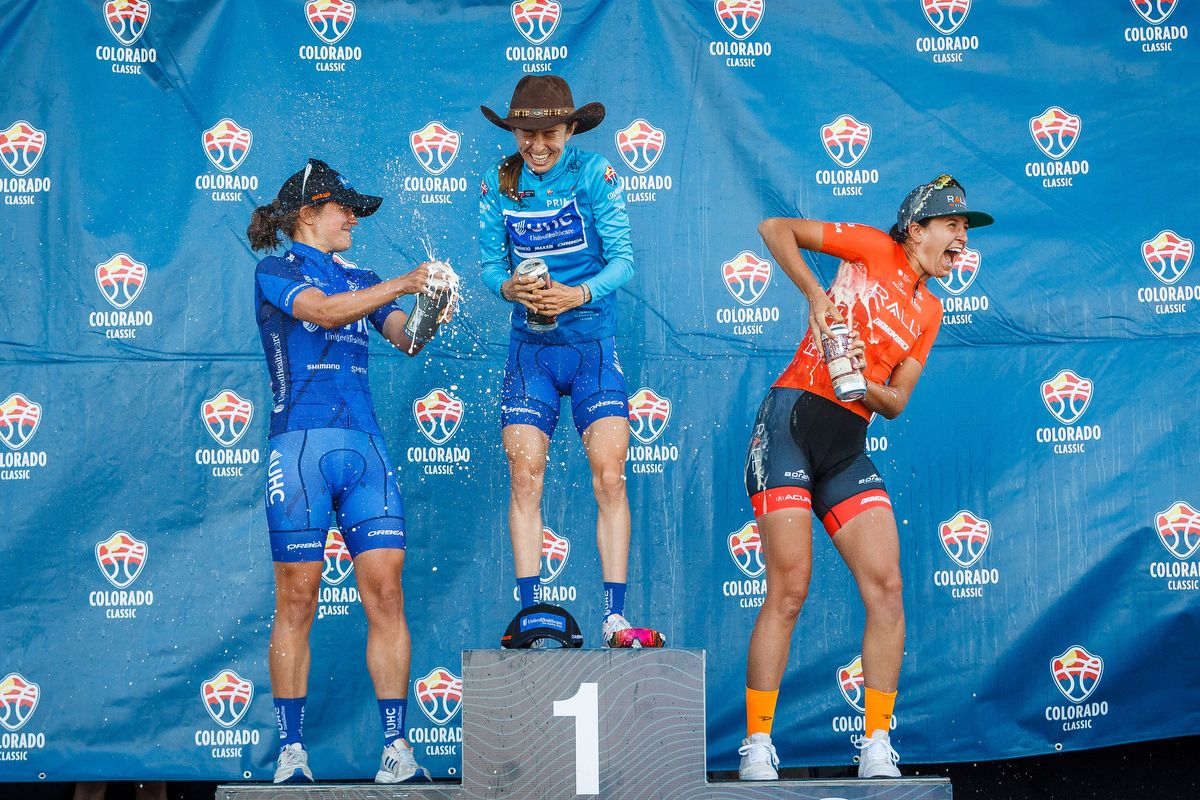 The final podium of Leah Thomas, Katie Hall, and Abigail Mickey (L-R)