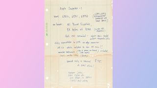 Steve Jobs handwritten advertisement copy