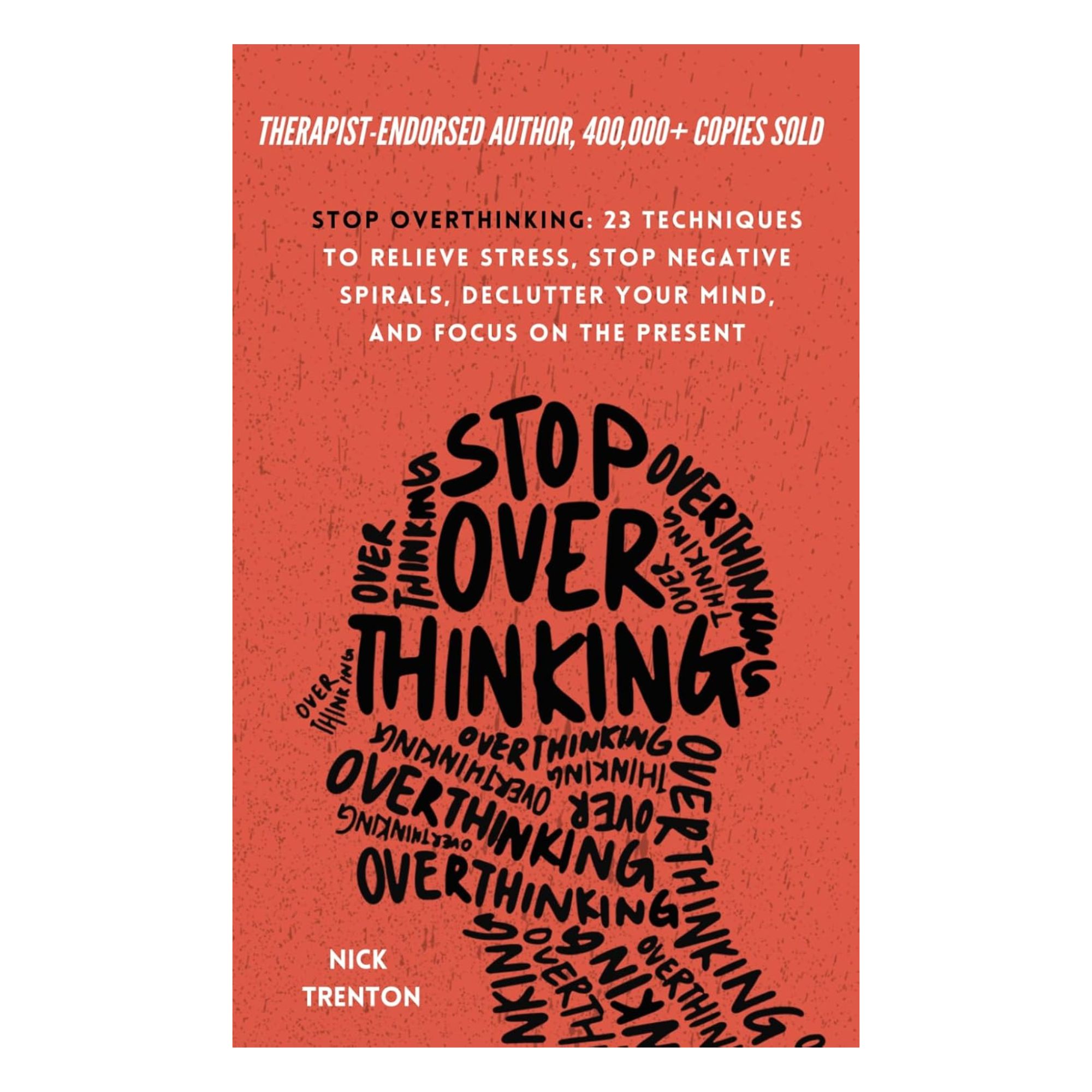 The red front cover of the Stop Overthinking book