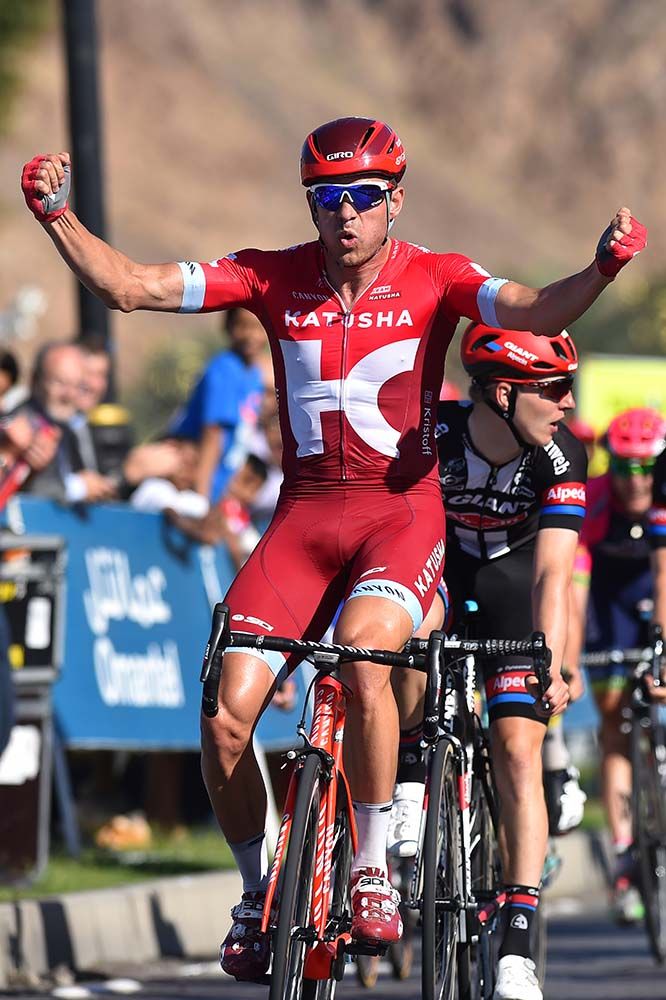 Alexander Kristoff (Katusha) celebrates yet again