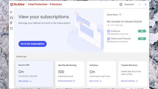 McAfee+ Premium dashboard.
