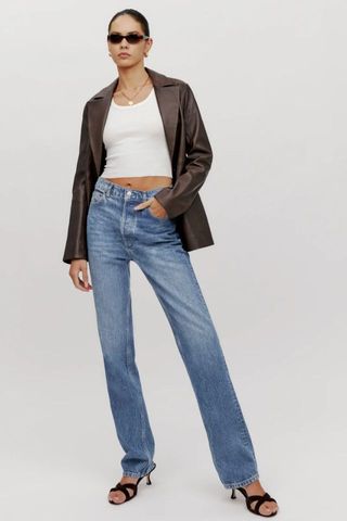 Reformation Cynthia High Rise Straight Long Jeans