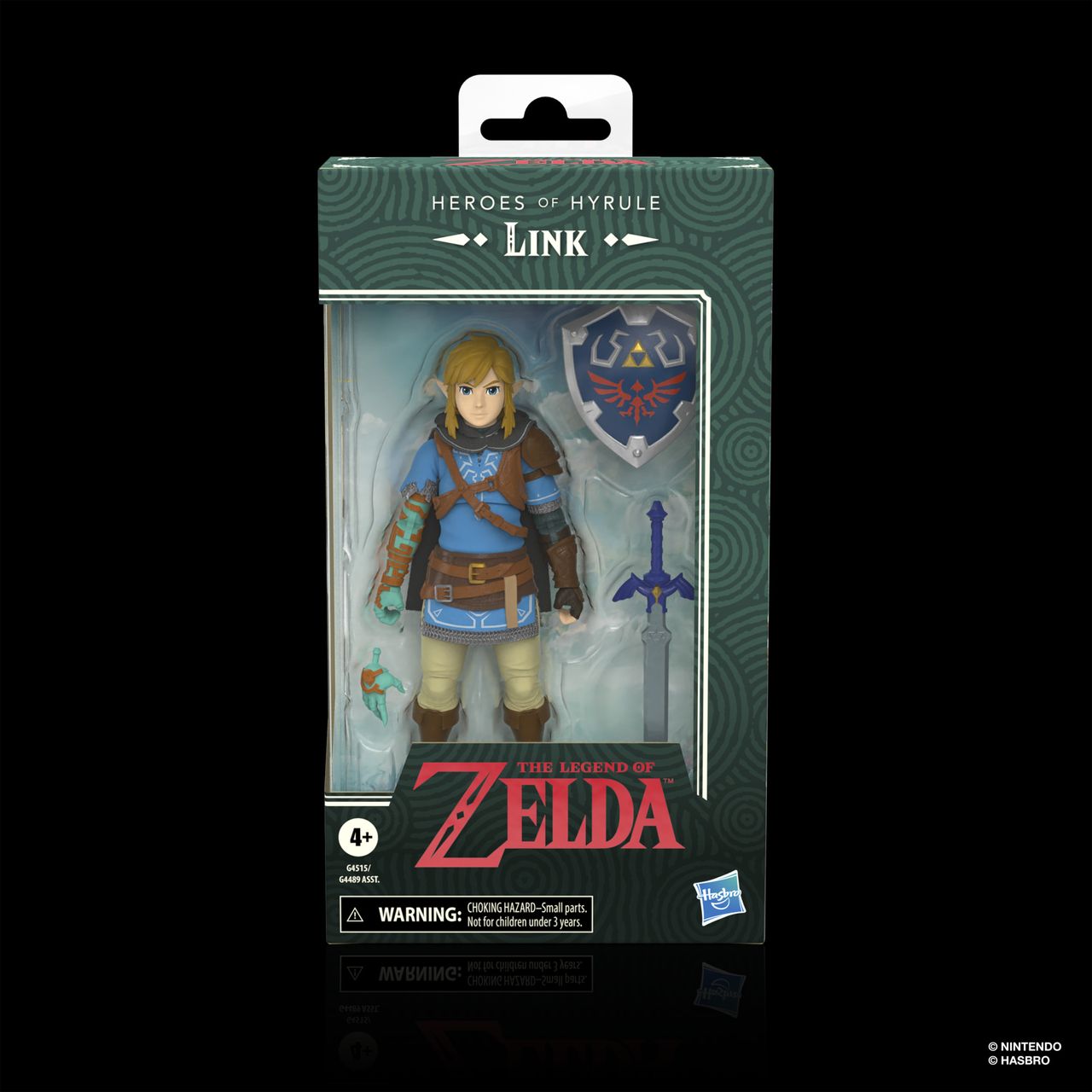 The Legend of Zelda action figure in a box against a plain background