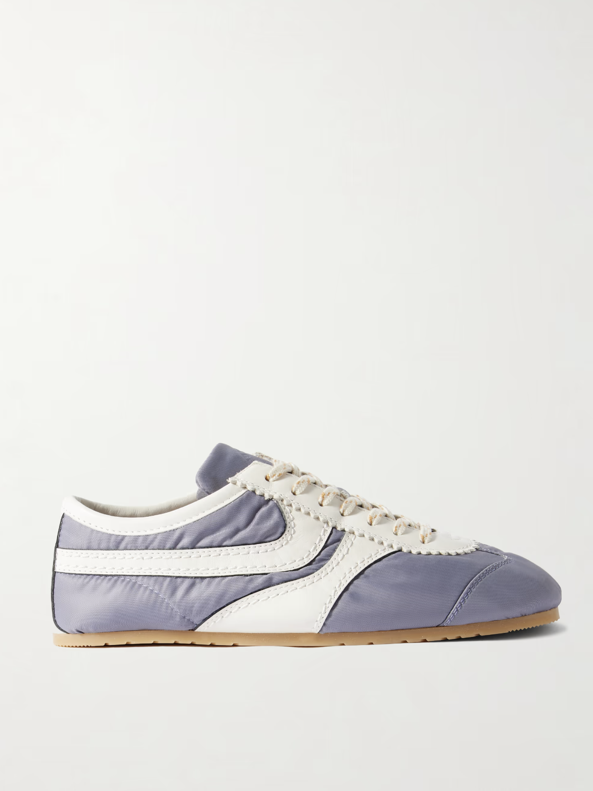 DRIES VAN NOTEN Leather-trimmed shell sneakers
