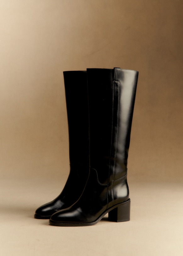 Garrett Boots - Glossy Black - Bovine Leather - S&eacute;zane