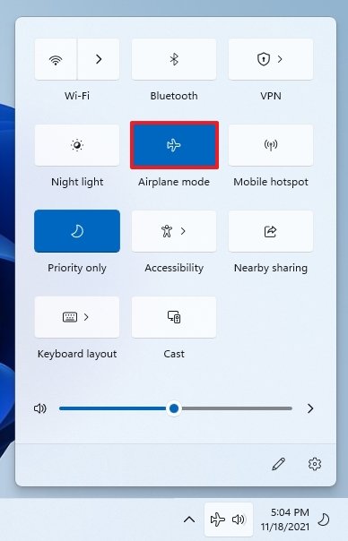 Disable Airplane Mode Quick Settings