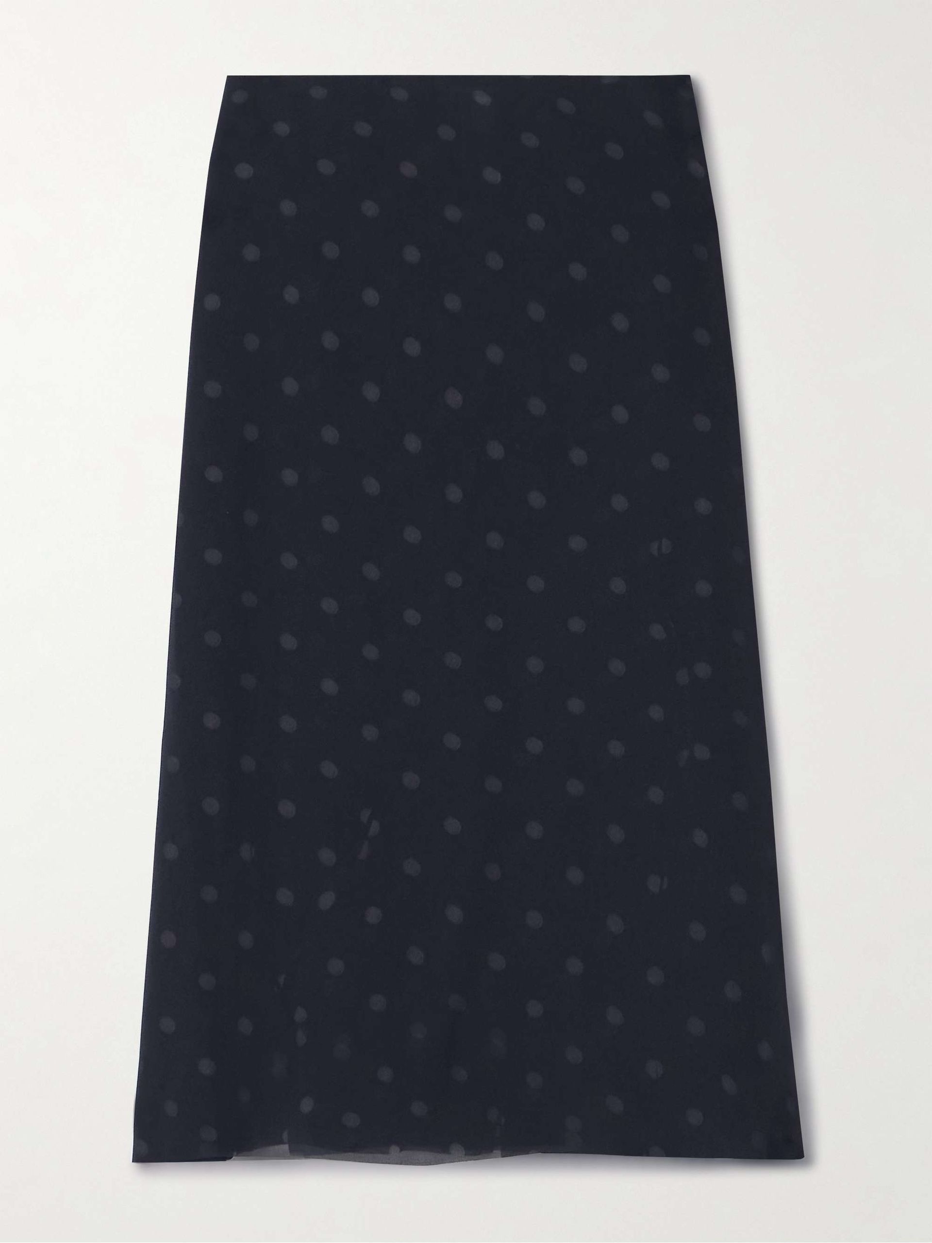 Layered Distressed Polka-Dot Chiffon Skirt