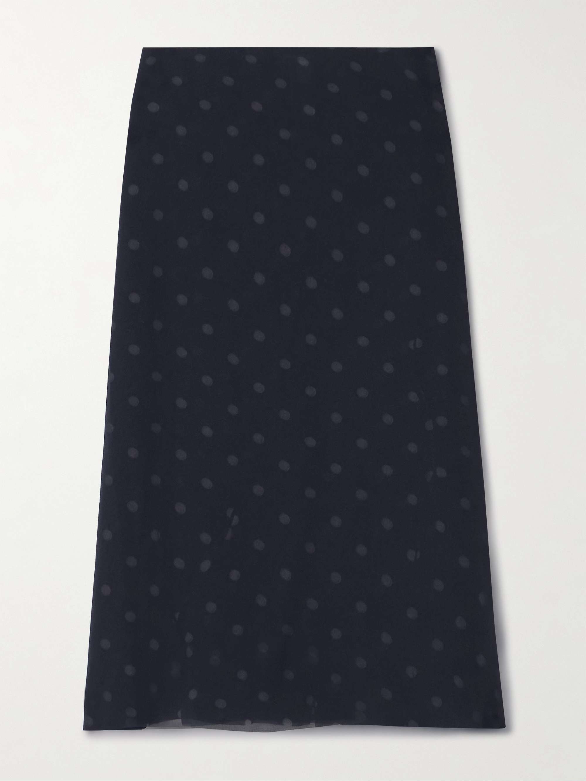 Layered Distressed Polka-Dot Chiffon Skirt