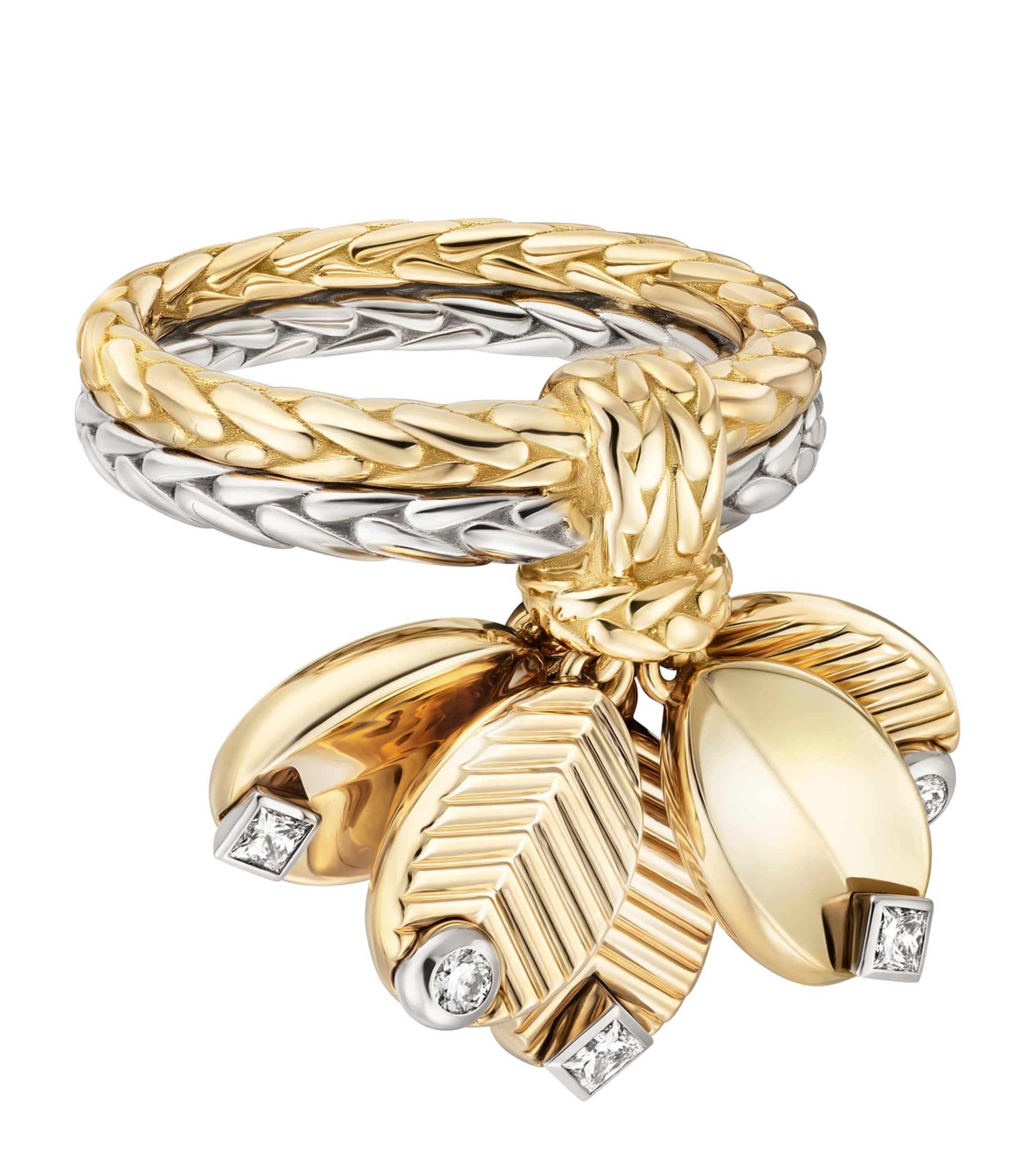 Cartier Yellow Gold, White Gold and Diamond Grain De Caf&amp;eacute; Ring