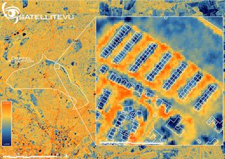 The thermal imaging shows which areas are emitting the most heat
