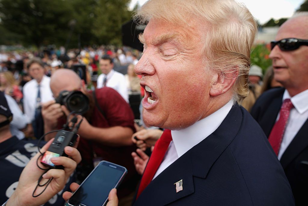 President-elect Donald Trump joins a rally protesting the Iran nuclear deal on the West Lawn of the U.S. Capitol on Sept. 9, 2015, in Washington, D.C.