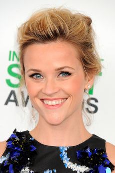 Reese Witherspoon hair up blonde updo loose quiff 