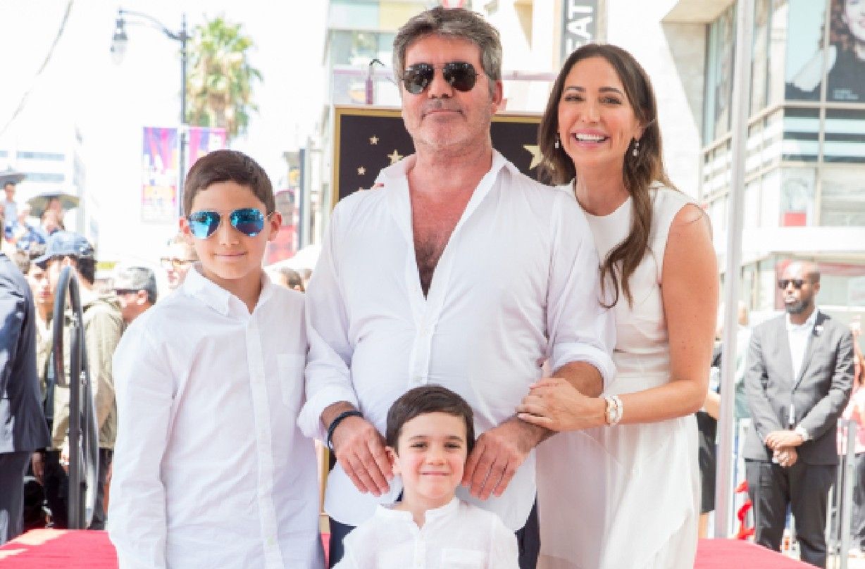 Simon Cowell and partner Lauren Silverman with son Eric Cowell and Lauren&#039;s son Adam