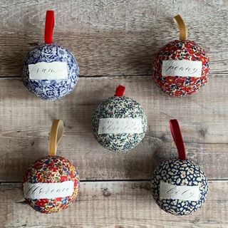 fabric covered baubles Etsy