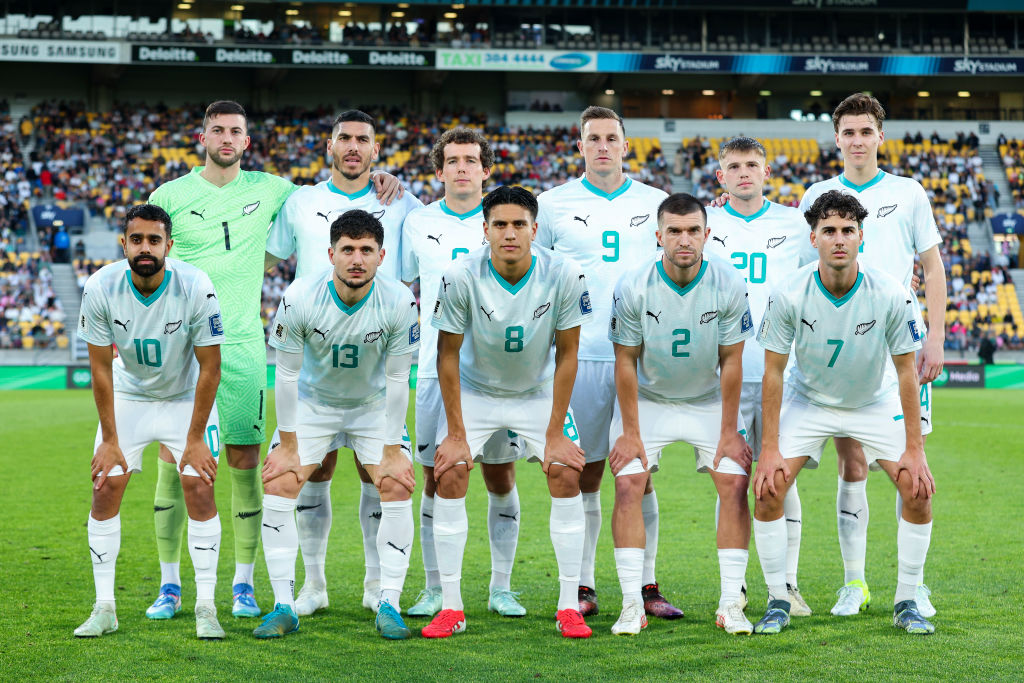 New Zealand World Cup 2026 squad: New Zealand pose for a team photo during the FIFA World Cup 2026 OFC Qualifier Semi Final match between New Zealand All Whites and Fiji at Sky Stadium on March 21, 2025 in Wellington, New Zealand.